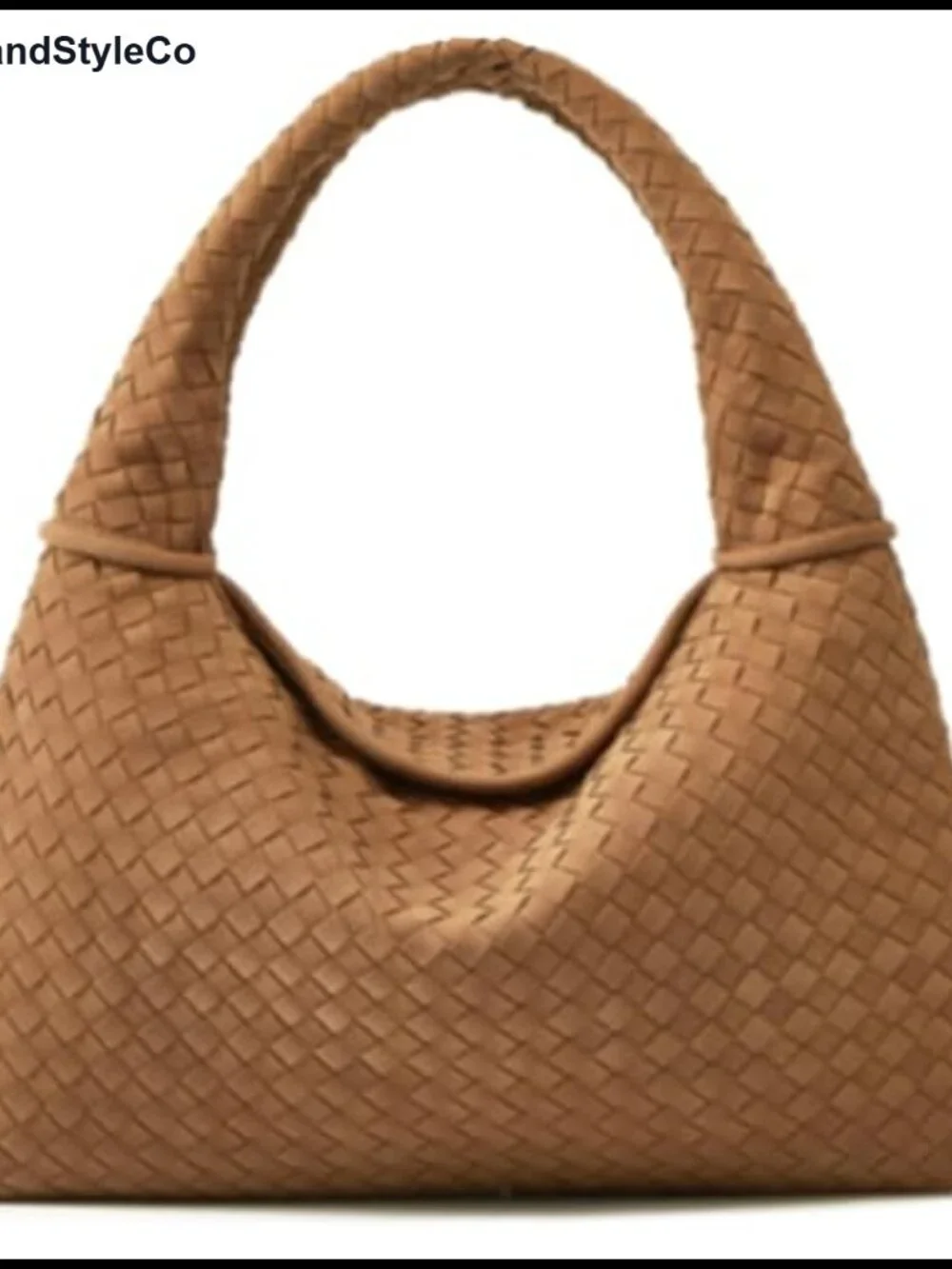 Vintage Suede Woven Hobo Bag Faux Suede Tote Purse Retro Handbag Satchel